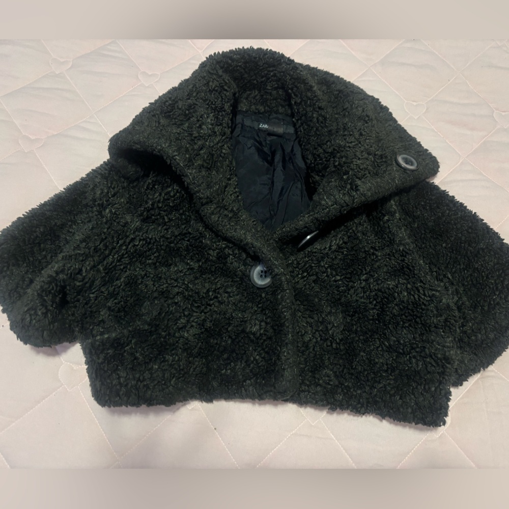 Fuzzy cardigan button up